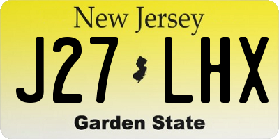 NJ license plate J27LHX