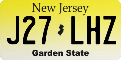 NJ license plate J27LHZ