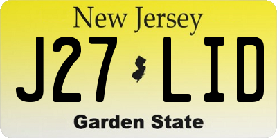 NJ license plate J27LID