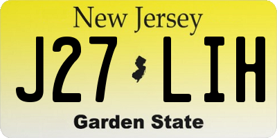 NJ license plate J27LIH