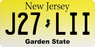 NJ license plate J27LII