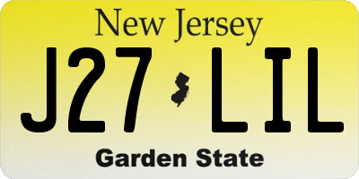 NJ license plate J27LIL