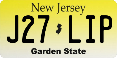 NJ license plate J27LIP