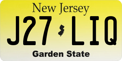 NJ license plate J27LIQ