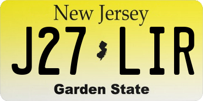 NJ license plate J27LIR