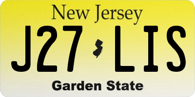NJ license plate J27LIS