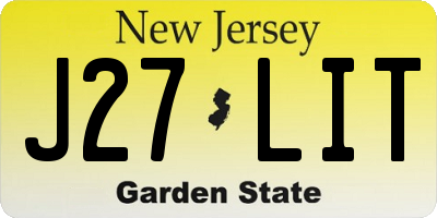NJ license plate J27LIT