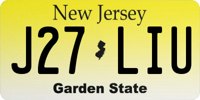 NJ license plate J27LIU