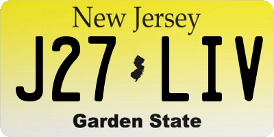 NJ license plate J27LIV