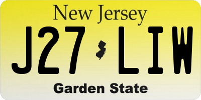 NJ license plate J27LIW