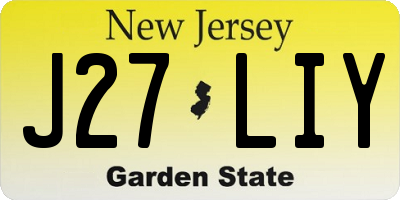 NJ license plate J27LIY