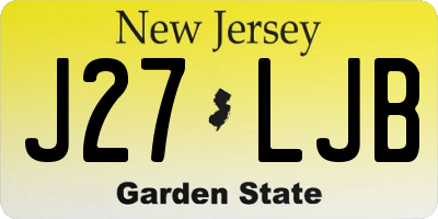 NJ license plate J27LJB