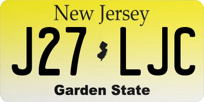 NJ license plate J27LJC