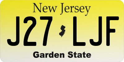NJ license plate J27LJF