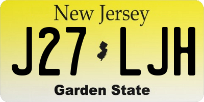 NJ license plate J27LJH