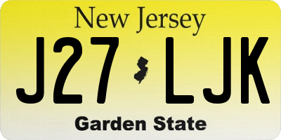 NJ license plate J27LJK
