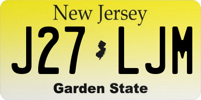 NJ license plate J27LJM