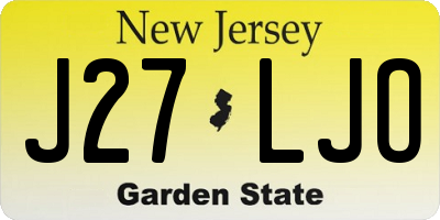 NJ license plate J27LJO