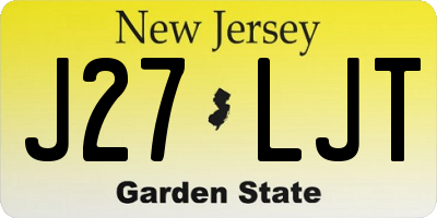 NJ license plate J27LJT