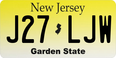NJ license plate J27LJW