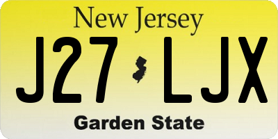 NJ license plate J27LJX