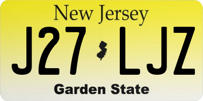 NJ license plate J27LJZ