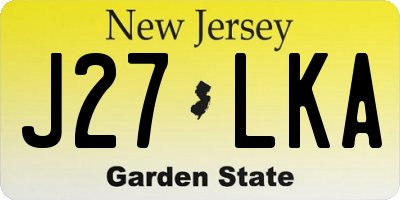 NJ license plate J27LKA
