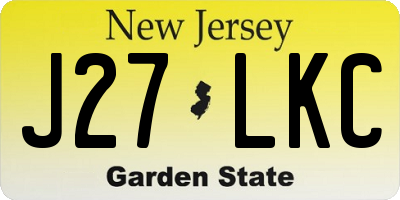 NJ license plate J27LKC