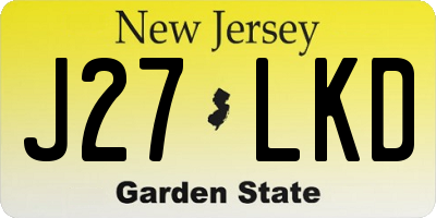 NJ license plate J27LKD