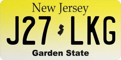 NJ license plate J27LKG