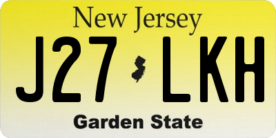 NJ license plate J27LKH