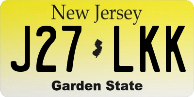NJ license plate J27LKK
