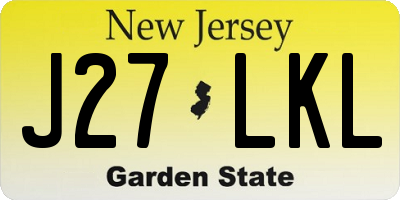 NJ license plate J27LKL