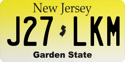 NJ license plate J27LKM