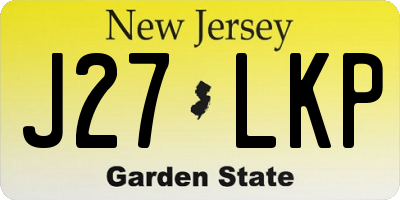 NJ license plate J27LKP