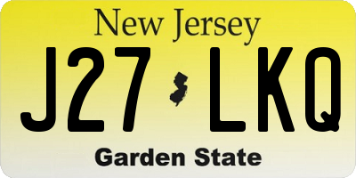 NJ license plate J27LKQ