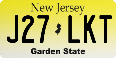 NJ license plate J27LKT