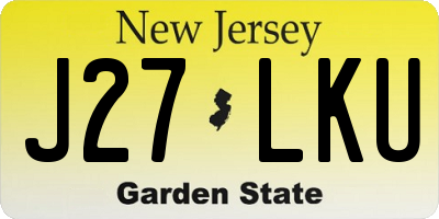 NJ license plate J27LKU