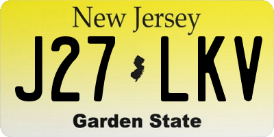 NJ license plate J27LKV