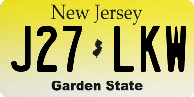 NJ license plate J27LKW
