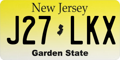 NJ license plate J27LKX