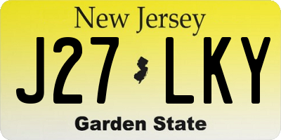 NJ license plate J27LKY