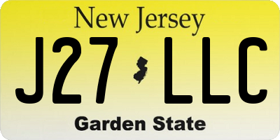 NJ license plate J27LLC