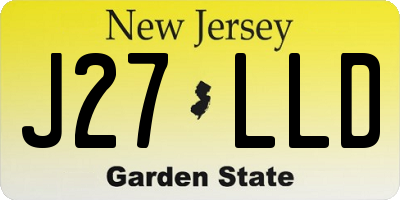 NJ license plate J27LLD