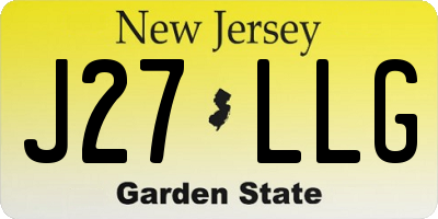 NJ license plate J27LLG