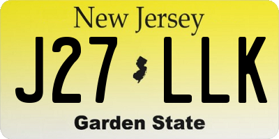 NJ license plate J27LLK