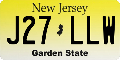 NJ license plate J27LLW