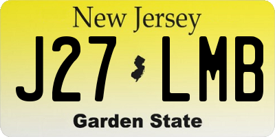 NJ license plate J27LMB
