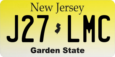 NJ license plate J27LMC