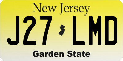 NJ license plate J27LMD